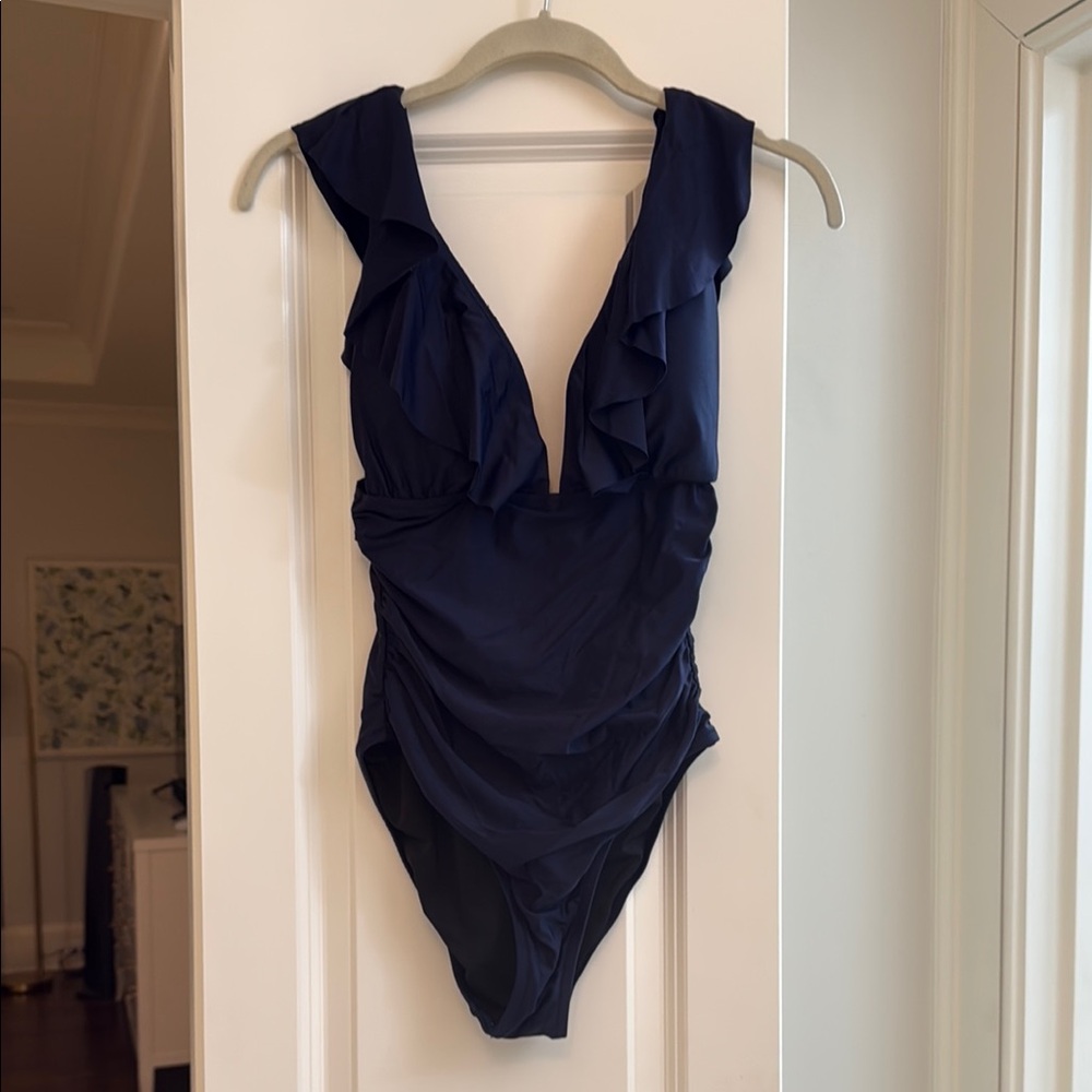 J Crew Navy Blue One-Piece Swimsuit